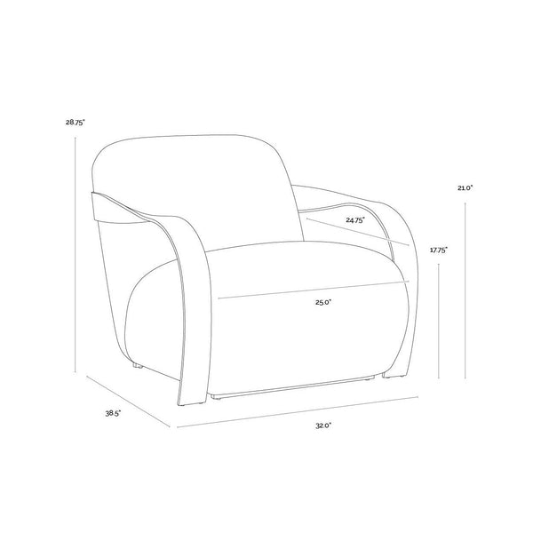 Sonesta Lounge Chair - Antique Brass - Haute Cobblestone