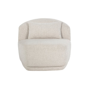 Soraya Swivel Armless Chair - Dove Cream