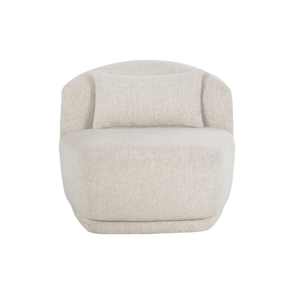 Soraya Swivel Armless Chair - Dove Cream