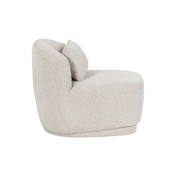 Soraya Swivel Armless Chair - Dove Cream