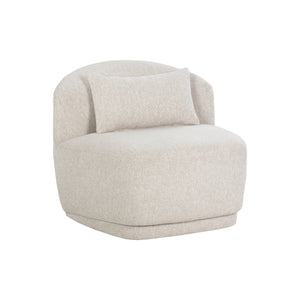 Soraya Swivel Armless Chair - Dove Cream