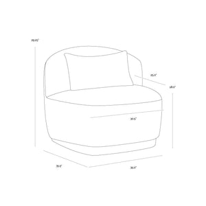 Soraya Swivel Armless Chair - Shadow Grey