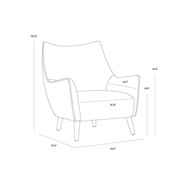 Sorrel Lounge Chair - Polo Club Kohl Grey / Abbington Black