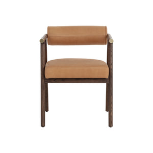 Sova Dining Armchair - Antique Brown - Sahara Camel Leather