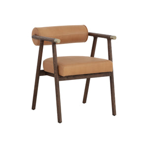 Sova Dining Armchair - Antique Brown - Sahara Camel Leather