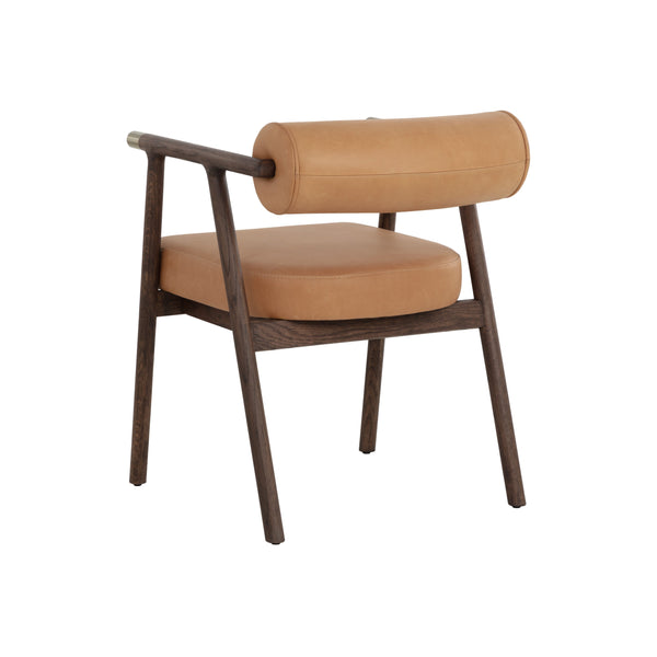 Sova Dining Armchair - Antique Brown - Sahara Camel Leather