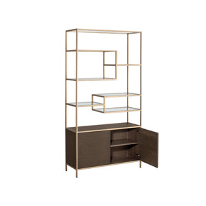 Stamos Bookcase - Gold - Raw Umber