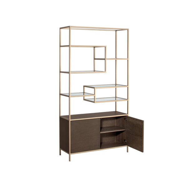 Stamos Bookcase - Gold - Raw Umber