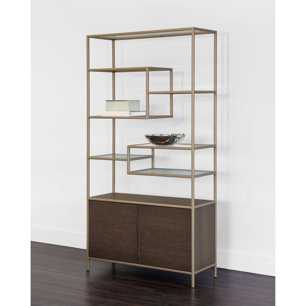 Stamos Bookcase - Gold - Raw Umber