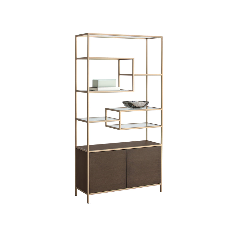 Stamos Bookcase - Gold - Raw Umber
