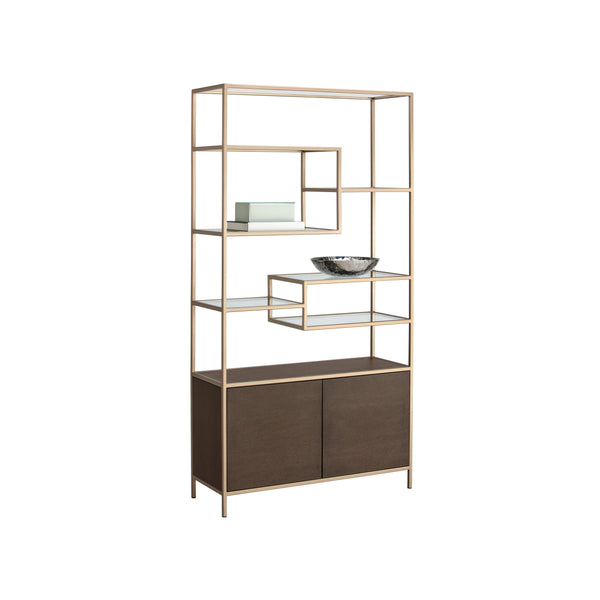 Stamos Bookcase - Gold - Raw Umber