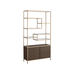 Stamos Bookcase - Gold - Raw Umber