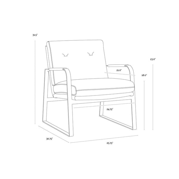 Sterling Lounge Chair - Missouri Stone Leather