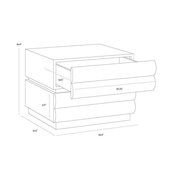 Subira Nightstand - Cream