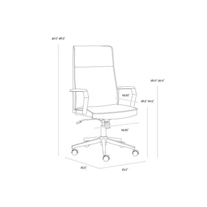 Swanson Office Chair - Polo Club Stone / Bravo Metal