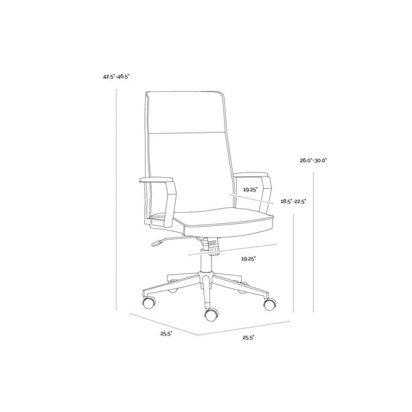 Swanson Office Chair - Polo Club Stone / Bravo Metal