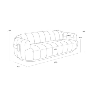 Tadeo Sofa - Warm Brown - Dove Cream