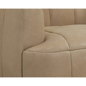 Tadeo Swivel Armchair - Dark Brown - Sahara Sand Leather