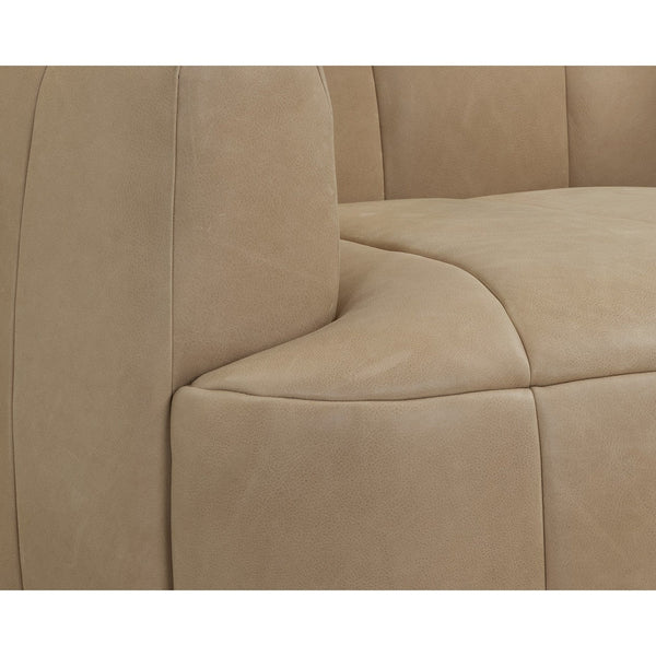 Tadeo Swivel Armchair - Dark Brown - Sahara Sand Leather