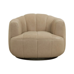 Tadeo Swivel Armchair - Dark Brown - Sahara Sand Leather