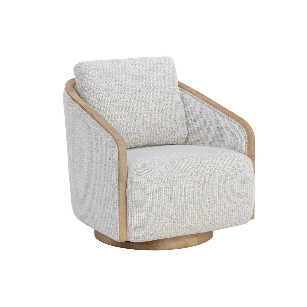 Tasia Swivel Lounge Chair - Effie Linen