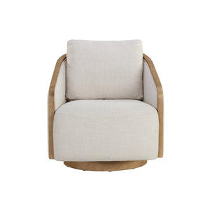 Tasia Swivel Lounge Chair - Effie Linen