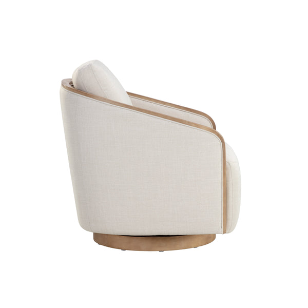 Tasia Swivel Lounge Chair - Effie Linen