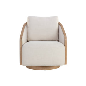 Tasia Swivel Lounge Chair - Effie Linen