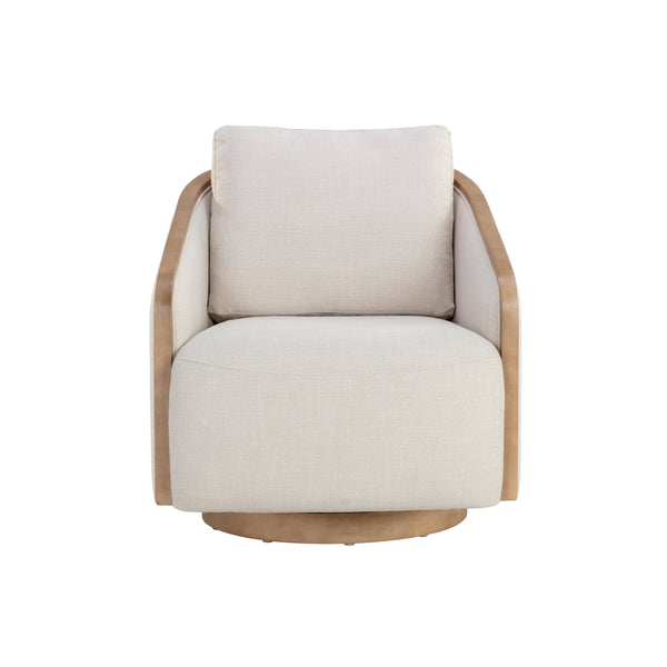 Tasia Swivel Lounge Chair - Effie Linen