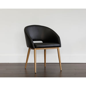 Thatcher Dining Armchair - Black - Antique Grey