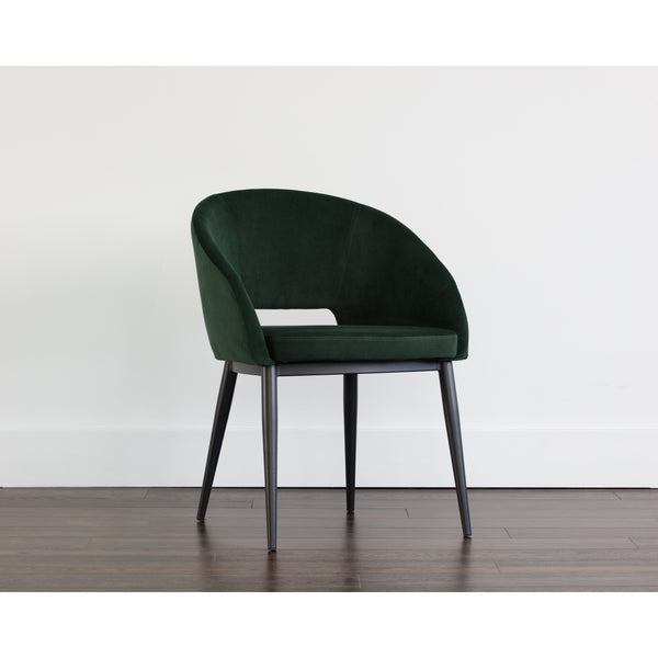 Thatcher Dining Armchair - Black - Deep Green Sky