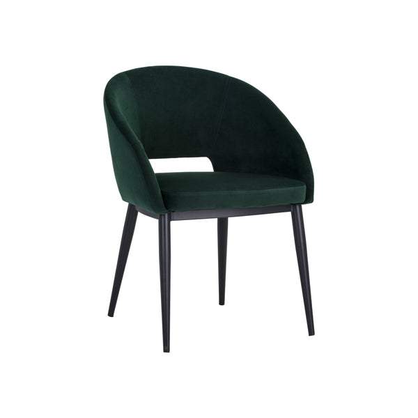 Thatcher Dining Armchair - Black - Deep Green Sky