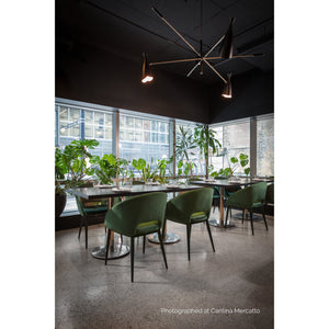 Thatcher Dining Armchair - Black - Deep Green Sky