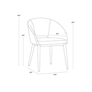 Thatcher Dining Armchair - Champagne Gold - Onyx