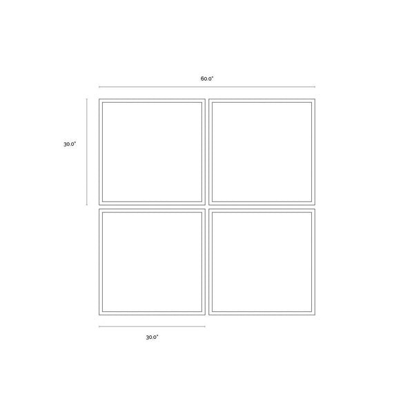 Time Lines (Set Of 4) - 30" X 30" - Charcoal Frame