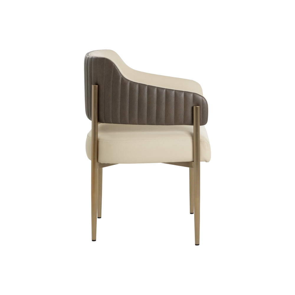 Tova Dining Armchair - Dillon Cream / Bravo Ash