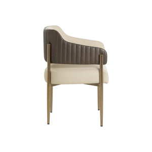 Tova Dining Armchair - Dillon Cream / Bravo Ash