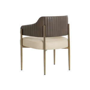 Tova Dining Armchair - Dillon Cream / Bravo Ash