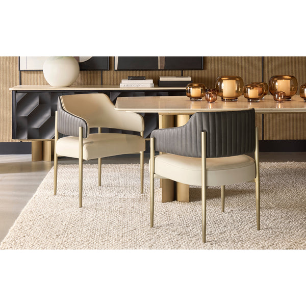 Tova Dining Armchair - Dillon Cream / Bravo Ash