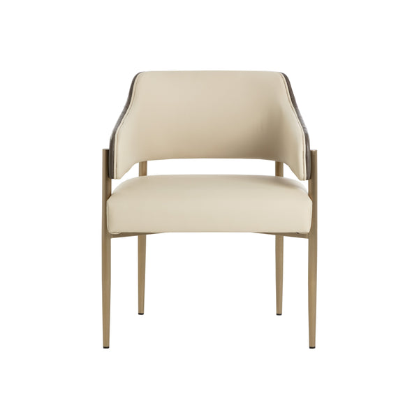 Tova Dining Armchair - Dillon Cream / Bravo Ash