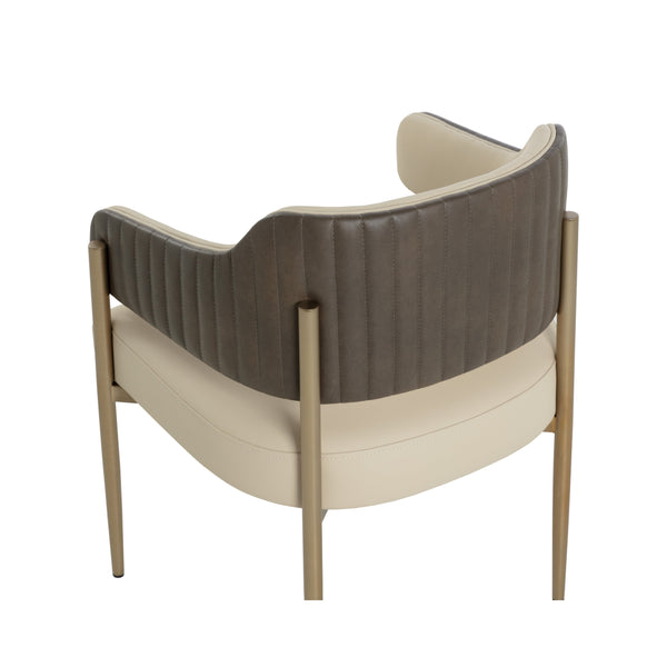 Tova Dining Armchair - Dillon Cream / Bravo Ash