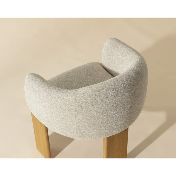 Trine Dining Armchair - Rustic Oak - Dove Cream