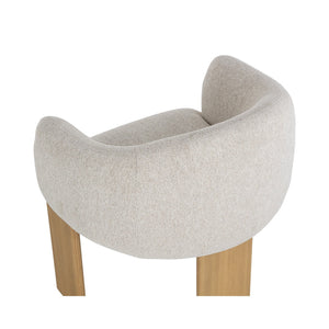 Trine Dining Armchair - Rustic Oak - Dove Cream