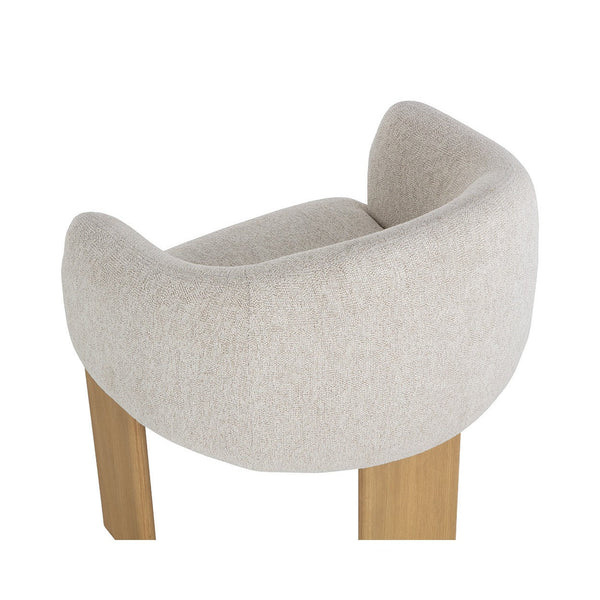 Trine Dining Armchair - Rustic Oak - Dove Cream