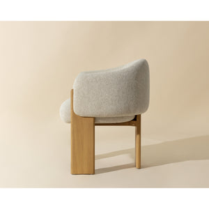 Trine Dining Armchair - Rustic Oak - Dove Cream