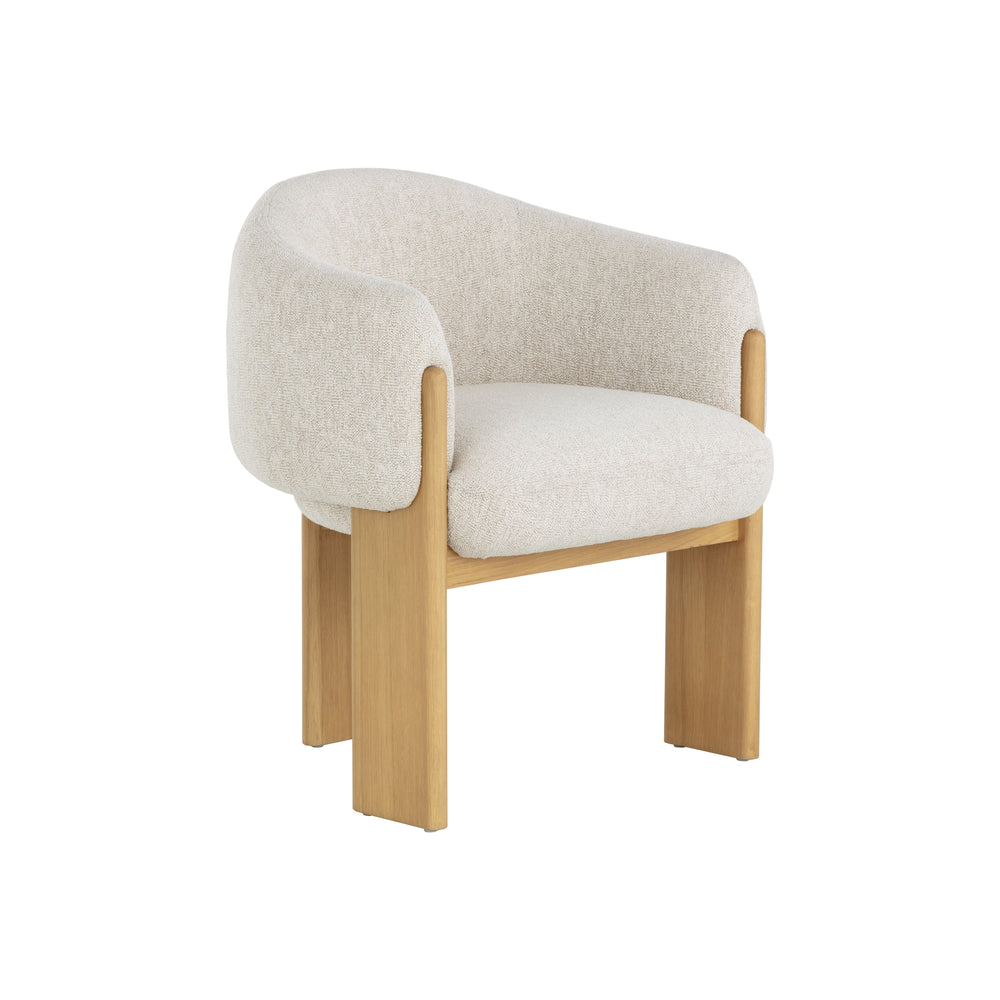 Trine Dining Armchair - Rustic Oak - Dove Cream