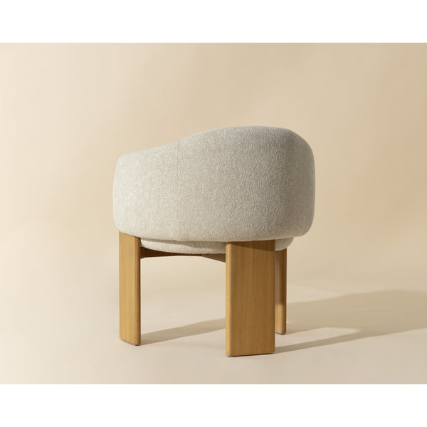 Trine Dining Armchair - Rustic Oak - Dove Cream