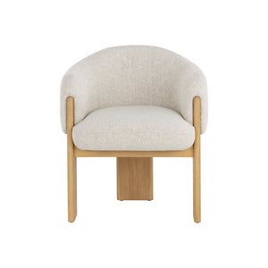 Trine Dining Armchair - Rustic Oak - Dove Cream