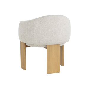 Trine Dining Armchair - Rustic Oak - Dove Cream