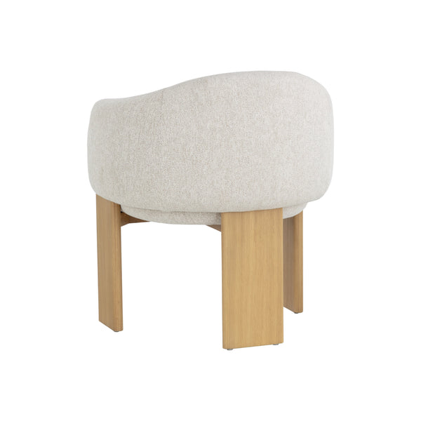 Trine Dining Armchair - Rustic Oak - Dove Cream